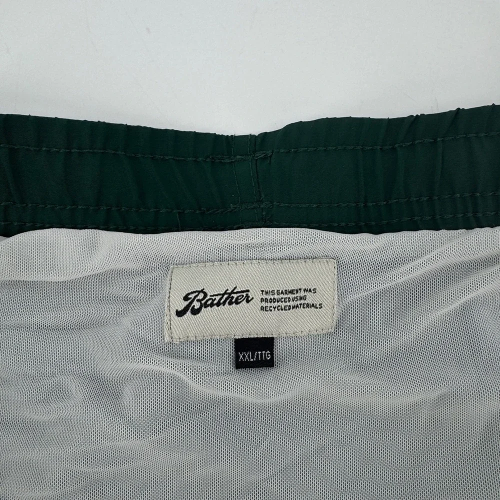 Bather Mens Forest Green Recycled Swim Trunks XXL Mesh Lined Board Shorts